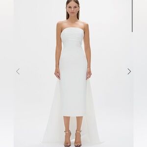 Rachel Gilbert Odette Midi Dress With Train
